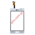 Original touch screen glass LG E44 Optimus L4 II with digitazer in White color 