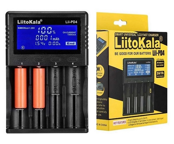 Battery charger LIITOKALA LII-PD4 for NiMH/CD, Li-Ion, IMR, 4 slots Box