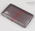 Transparent soft TPU case Jekod LG Optimus L4 E440 in black color.