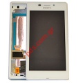 Original front cover LCD display White Sony Xperia D2403,