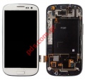 Set LCD (OEM) Samsung i9300 Galaxy S3 White (REFURBISHED including the front cover frame)