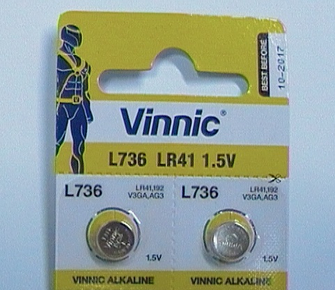 Battery Alkaline Vinnic LR41 (L736) 1.5V Blister (1 PCS)