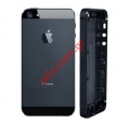 Πρόσοψη πίσω καπάκι (OEM) Black Apple iPhone 5 A1428 με το μεσαίο πλαίσιο σε μαύρο χρώμα (W/Logo)