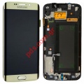 Original LCD Set Samsung Galaxy G925F S6 Edge LTE (Super Amoled) Gold.
