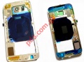 Original Samsung Galaxy S6 (G920F) Middle cover Gold with parts.