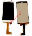 Complete set LCD (OEM) Huawei Ascend P7 White with front cover touch screen and digitize