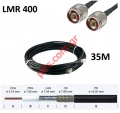The low-loss coaxial cable  M 400 7D-FB 50 set 35m is prefabricated to have links N-Male (male) at both ends.