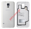 Γνήσιο καπάκι μπαταρίας φόρτισης Samsung White Galaxy S5 SM-G900F (EP-CG900IWEGWW) σε λευκό χρώμα EU BLISTER