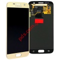 Original set LCD Gold Samsung SM-G930F Galaxy S7 front cover with touch screen and display