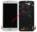 Original Complete set LCD White LG K350N K8,K8 8GB, K350N LTE K8 Display +Touchscreen 