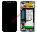 Original Set Display Samsung Galaxy S7 Edge G935 Black LCD Frame touch Screen, Digitizer and battery SVP.