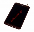 Original set LCD Brown Samsung SM-T335 Galaxy Tab 4 8.0 LTE front cover with touch the screen and display.