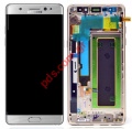 Original set LCD silver Samsung SM-N930F Galaxy Note 7 Complete with Digitizer Touchpad,Flex,Home Button,Side Button and Frame.