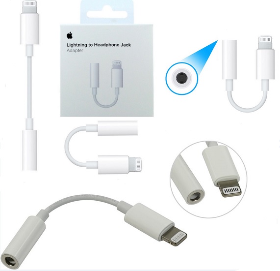 Original Lightning Adaptor MMX62ZM/A iPhone 3,5mm Data Cable White (EU Blister)