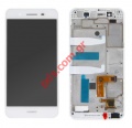   (OEM) White LCD Huawei P8 Lite Smart GR3 (+Touch Screen + Display Glass)   .