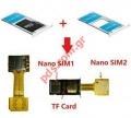 Hybrid Double Dual SIM Card Micro SD Adapter Extender 2 Nano SIM Adapter for Android XIAOMI REDMI NOTE 3, 4, 3s, PRO, Prime, mi Max