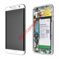 Original set LCD White Samsung SM-G935F Galaxy S7 Edge +BATTERY front cover with touch screen and display (Delivery time: When is available within 1 - 3 business days)
