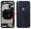 Original back battery cover Apple iPhone X 5.8 inch (PULLED) Black (Models A1865, A1901, A1902) with parts NO BATTERY