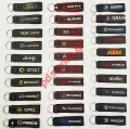 Brelok leather AUTO/MOTO S1 embroidery with metalic circle in many designs