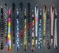 Brelok textile embroidery Neck strap with metalic circle in many designs