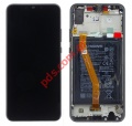 Original set LCD Black Huawei Nova 3 (PAR-LX1) front cover with touch screen and display with battery.