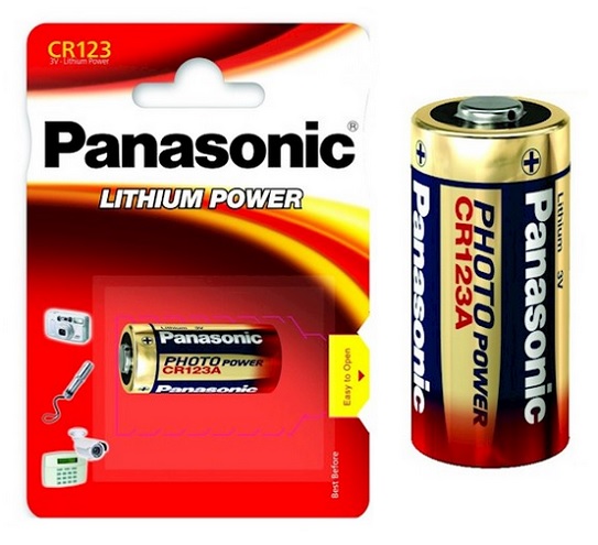  Panasonic CR123A Lion 1400mah Blister (-)