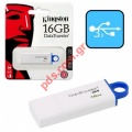 Data traveler Kingston 16GB DTG4 USB 3.0 White Blister