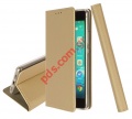 Case flip book pocket stand Huawei 5 (2019) 5.71 inch Gold