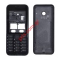 Set covers OEM Nokia 222 Black (FRONT + BATTERY COVER) 