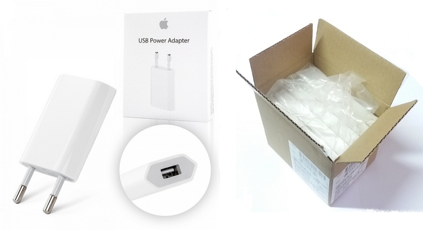 Travel charger (OEM) iPhone 5 (A1400) MD813ZM/A EU USB Power adapter new series (INCLUDING 10 PCS CASE PER PACK)