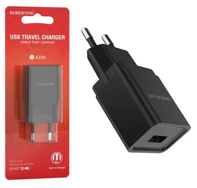 Charger BOROFONE BA19A PORTx1 USB Black Blister