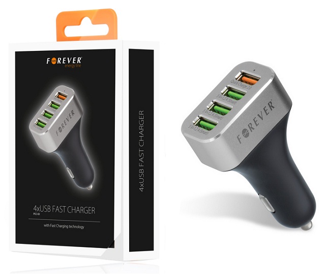 Car charger Fast Forever 4XUSB PORT 30W 12/24V Box