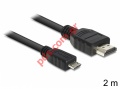 Cable MHL male to High Speed HDMI male MicroUSB B Type 2 m 