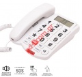 Ενσύρματο τηλέφωνο OSIO OSWB-4760W με μεγάλα πλήκτρα SOS σε λευκό χρώμα White