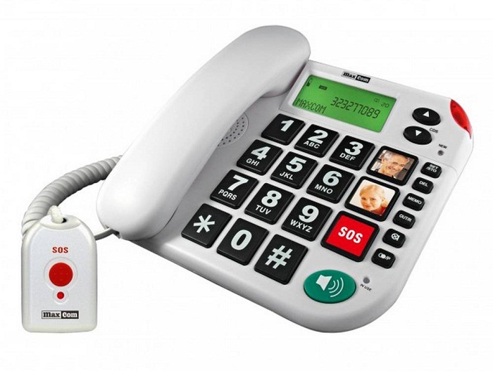 Special telephone Maxcom KXT481 Big and SOS button Led LCD White