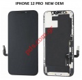 Οθόνη σετ (OEM) iPhone 12 PRO (A2407) 6.1 inch NEW Black σε μαύρο