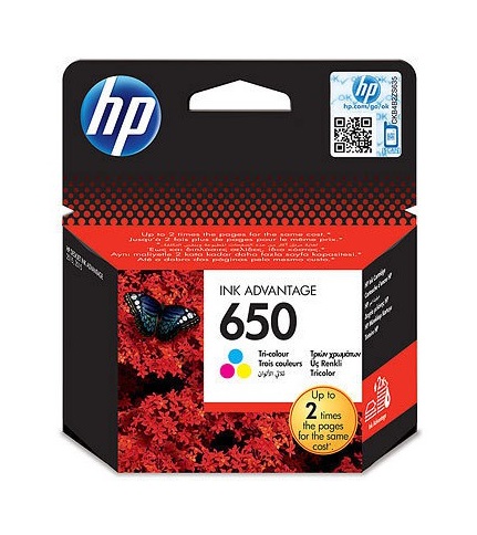 Original HP 650 Tri-color Ink (F6V24AE) Advantage Cartridge 