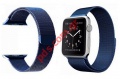 Stainless stell metal band iWatch 1/2/3/4/5/6/SE 42mm Blue 