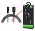 Cable USB TPHOX TYPE-C Black Charging and data cable with LEDs blinking to the rhythm of ambient sounds.