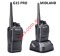 Profesional walkie-talkie Midland PMR G15 PRO Waterproof IP67 Black