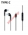 Handsfree Samsung EHS64AVFBE TYPE-C Black Premium Stereo Headset  Remote  Mic