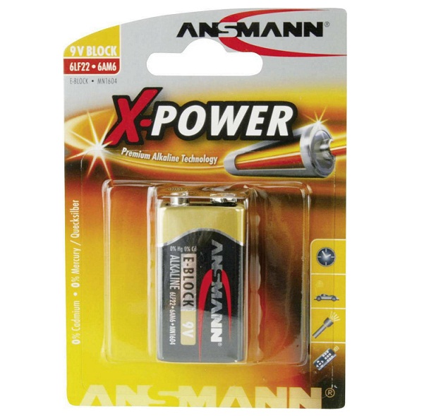 Battery Alkaline Ansmann Alkaline size 9V LR22 (6LR61)  PCS 1 Blister