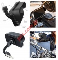 Holder Moto & Bicycle UD-5563 adjustable resting in the mirror with hood Black 