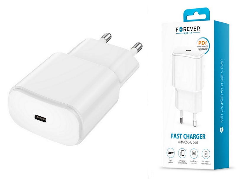   Forever TC-01 Fast charge 20W/3A PD White    BOX