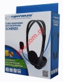 Ακουστικά Headphones Esperanza EH102 Scherzo με μικρόφωνο stereo 2x 3.5mm, 2.5m, μαύρα