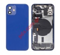 Γνήσιο πίσω καπάκι iPhone 12 (A2403) PULLED GRADE A Blue middle back battery cover frame including some parts σε μπλέ χρώμα NO BATTERY