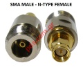 Adaptor RF SMA MALE/N-TYPE FEMALE 