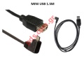 Data Cable Mini USB Univewrsal 1.5M (Angle) 5PIN Bulk