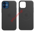   Apple iPhone 12 Mini Leather Case (MHKA3ZM/A) Black MagSafe Back Cover  Blister