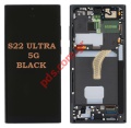   Samsung Galaxy S22 ULTRA 5G SM-S908B Black Phantom    Display module LCD set Frame Touch screen Digitizer ORIGINAL SVP BOX